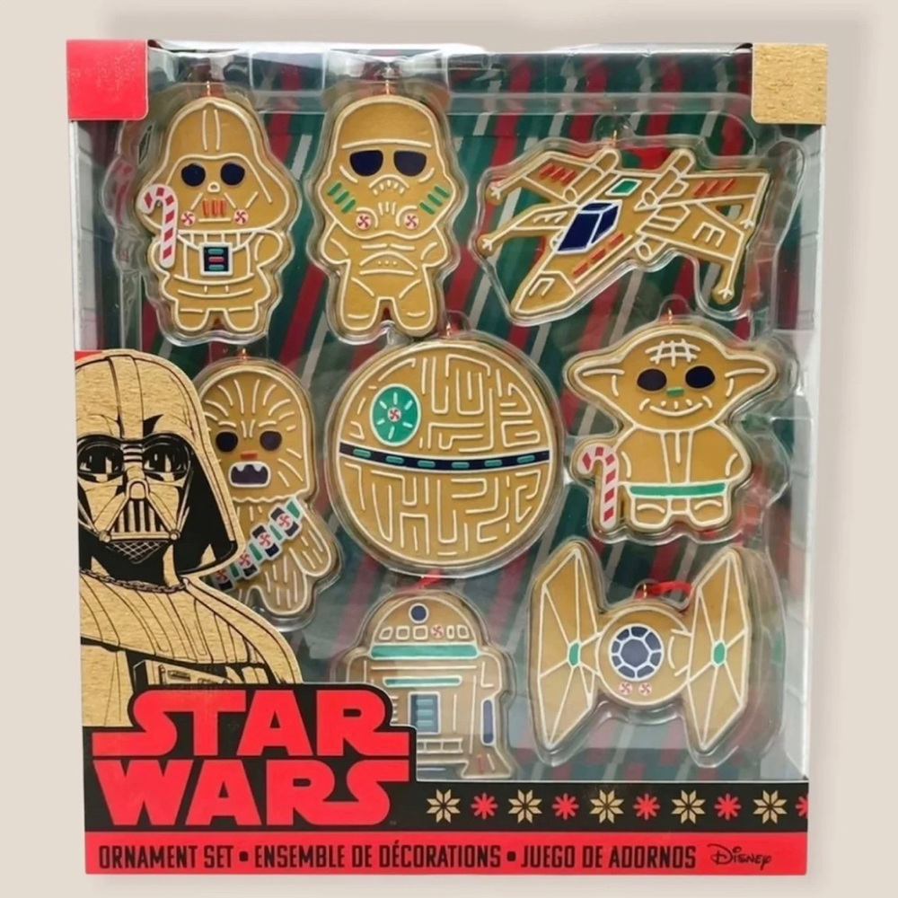 🆕 2021 Disney Star Wars Holiday Cookie Christmas Ornament Set Gingerbread